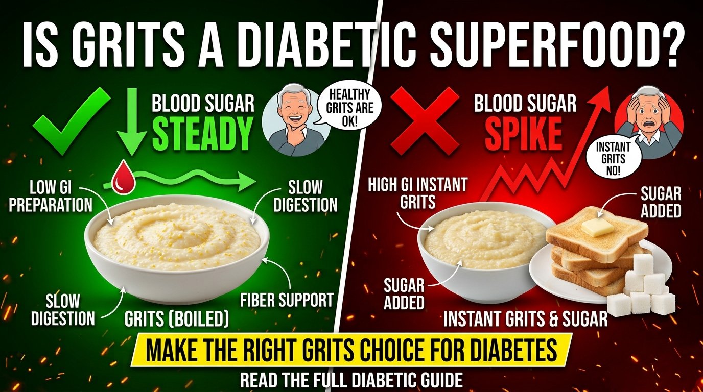 Is grits good for diabetics with a bowl of cooked grits and healthy toppings